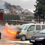 Beykoz Belediye otoparkında yangın çıktı!